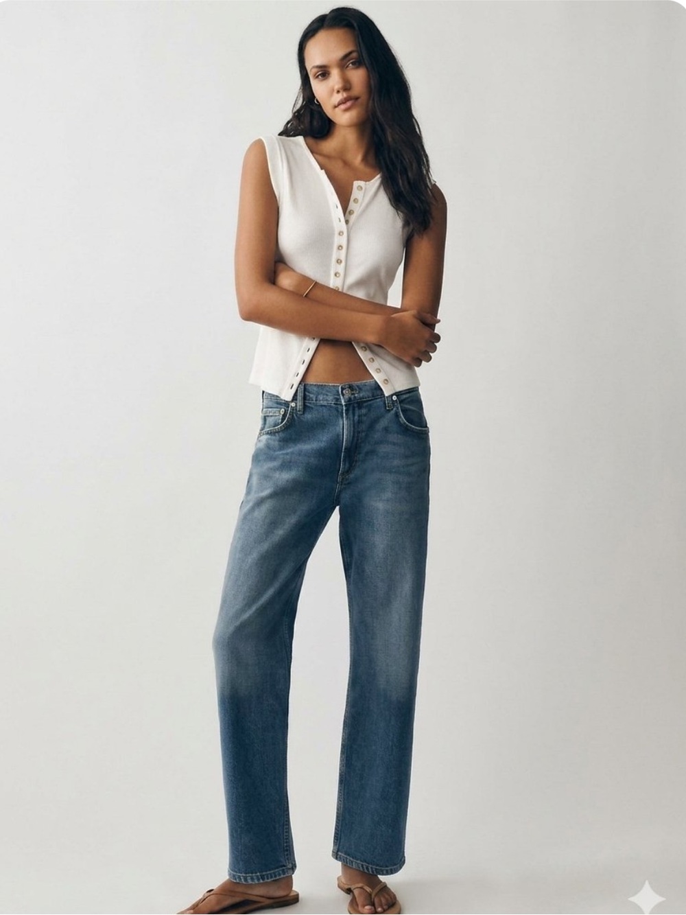 Citizens Of Humanity Anissa low rise straight leg jeans size 27 medium wash